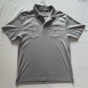 TravisMathew Grey Dual Pocket Golf Polo Shirt Mens XL